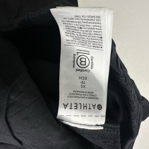 Athleta Paradise Cargo Pants XS Black Linen Blend Wide Leg Utility - Picture 8 of 9